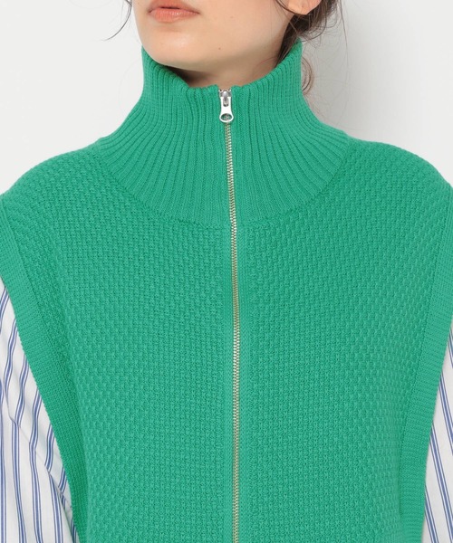 mysty woman（ミスティウーマン）の「衿ジップニットベスト 275289（ベスト・レディース・ブラック/グリーン/アイボリー・FREE）」の15枚目の写真