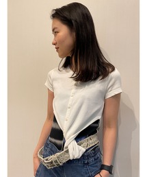 DIESEL | レディース 半袖 リブ トップス ベルトディテール(Tシャツ/カットソー)