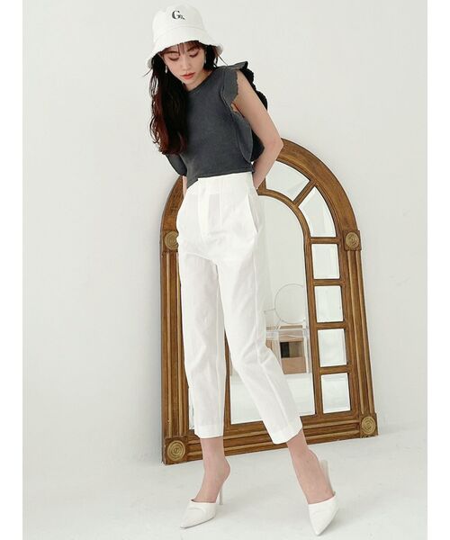 GYDA ショート丈ジャケット チェックテーパードパンツ セットアップ