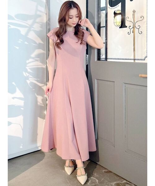 RESEXXY（リゼクシー）の「フレンチスリーブロングワンピース（ワンピース・レディース・ブラック/ベージュ/ブラウン/ピンク・FREE）」の6枚目の写真