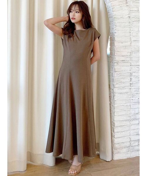 RESEXXY（リゼクシー）の「フレンチスリーブロングワンピース（ワンピース・レディース・ブラック/ベージュ/ブラウン/ピンク・FREE）」の10枚目の写真