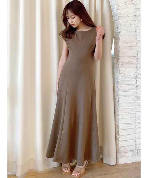 RESEXXY（リゼクシー）の「フレンチスリーブロングワンピース（ワンピース・レディース・ブラック/ベージュ/ブラウン/ピンク・FREE）」の12枚目の写真