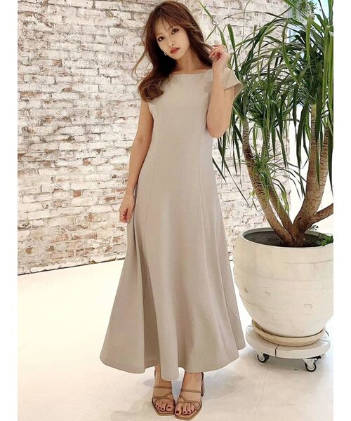 RESEXXY（リゼクシー）の「フレンチスリーブロングワンピース（ワンピース・レディース・ブラック/ベージュ/ブラウン/ピンク・FREE）」の16枚目の写真