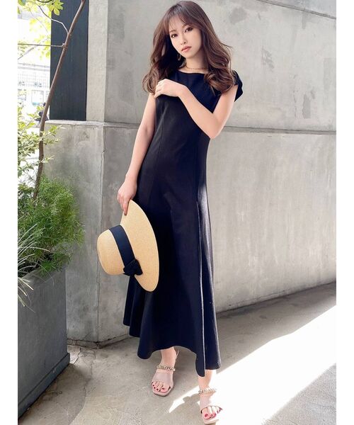 RESEXXY（リゼクシー）の「フレンチスリーブロングワンピース（ワンピース・レディース・ブラック/ベージュ/ブラウン/ピンク・FREE）」の17枚目の写真