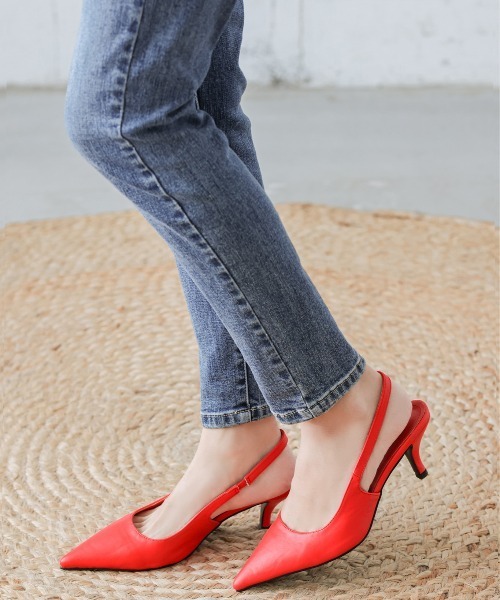 SUGAR BISKET（シュガービスケット）の「バックストラップパンプス（パンプス・レディース・ホワイト/グリーン/ラベンダー/ブルー/イエロー/レッド/ブラック/ブラウン/パイソン・38/39/35/36/37）」の8枚目の写真