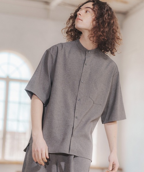 CAMBIO(カンビオ)の「mhs1824-クリックライトバンドカラーシャツS-S(シャツ/ブラウス・メンズ・ブラック/グレー・M/LL/L)」の9枚目の写真