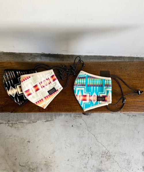 PENDLETON（ペンドルトン）の「ST:PENDLETON PILE FABRIC　MASK ペンドルトン パイル ファブリック マスク（マスク・メンズ・ブラック/ターコイズブルー/アイボリー・FREE）」の5枚目の写真