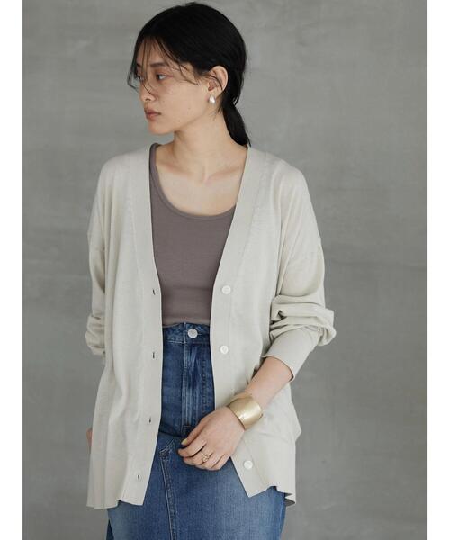 AMERICAN HOLIC(アメリカンホリック)の「UV加工ミディカーディガン(カーディガン/ボレロ・レディース・ライトグレー/ブラック/ブラウン/サックスブルー/イエロー/ラベンダー・M/L)」の7枚目の写真