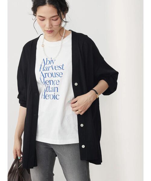 AMERICAN HOLIC(アメリカンホリック)の「UV加工ミディカーディガン(カーディガン/ボレロ・レディース・ライトグレー/ブラック/ブラウン/サックスブルー/イエロー/ラベンダー・M/L)」の8枚目の写真