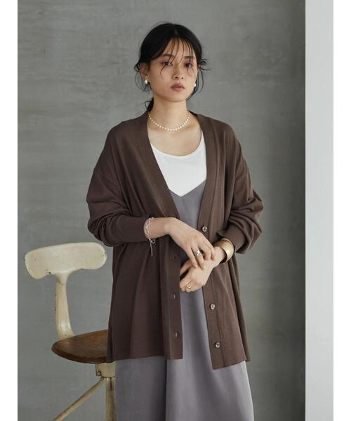 AMERICAN HOLIC(アメリカンホリック)の「UV加工ミディカーディガン(カーディガン/ボレロ・レディース・ライトグレー/ブラック/ブラウン/サックスブルー/イエロー/ラベンダー・M/L)」の9枚目の写真