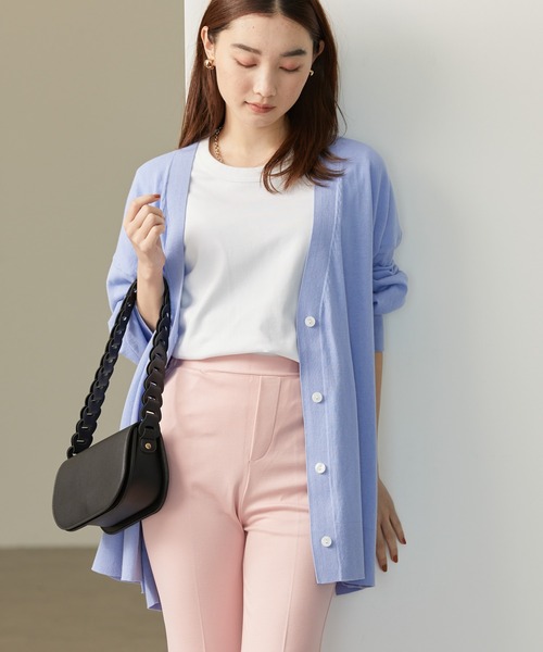 AMERICAN HOLIC(アメリカンホリック)の「UV加工ミディカーディガン(カーディガン/ボレロ・レディース・ライトグレー/ブラック/ブラウン/サックスブルー/イエロー/ラベンダー・M/L)」の5枚目の写真