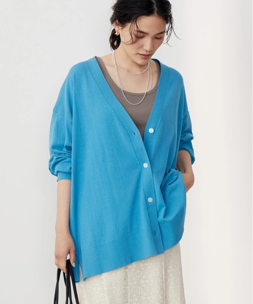 AMERICAN HOLIC(アメリカンホリック)の「UV加工ミディカーディガン(カーディガン/ボレロ・レディース・ライトグレー/ブラック/ブラウン/サックスブルー/イエロー/ラベンダー・M/L)」の4枚目の写真