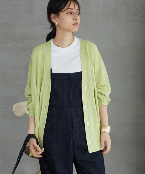 AMERICAN HOLIC(アメリカンホリック)の「UV加工ミディカーディガン(カーディガン/ボレロ・レディース・ライトグレー/ブラック/ブラウン/サックスブルー/イエロー/ラベンダー・M/L)」の6枚目の写真