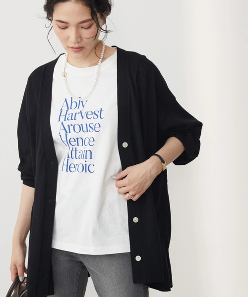 AMERICAN HOLIC(アメリカンホリック)の「UV加工ミディカーディガン(カーディガン/ボレロ・レディース・ライトグレー/ブラック/ブラウン/サックスブルー/イエロー/ラベンダー・M/L)」の2枚目の写真