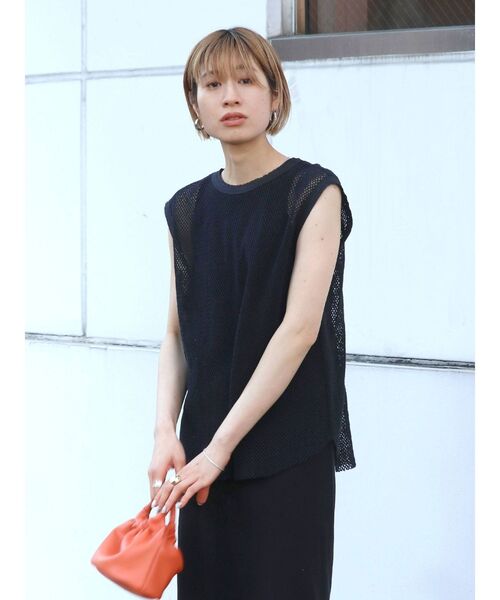 Ungrid(アングリッド)の「メッシュタンクトップ(タンクトップ・レディース・ブラック/ベージュ/グリーン・FREE)」の2枚目の写真