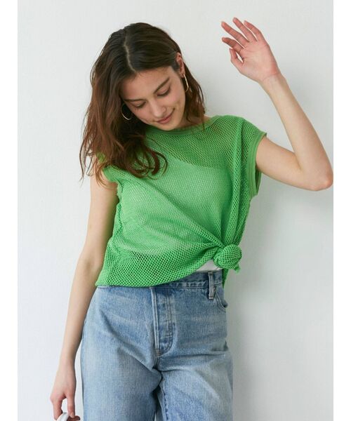 Ungrid(アングリッド)の「メッシュタンクトップ(タンクトップ・レディース・ブラック/ベージュ/グリーン・FREE)」の9枚目の写真