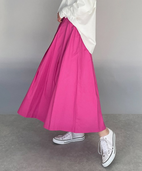 PICCIN（ピッチン）の「タイプライタータックスカート（スカート・レディース・チャコールグレー/ピンク/グリーン・M）」の3枚目の写真