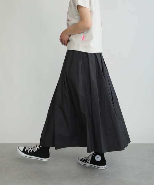 PICCIN（ピッチン）の「タイプライタータックスカート（スカート・レディース・チャコールグレー/ピンク/グリーン・M）」の2枚目の写真