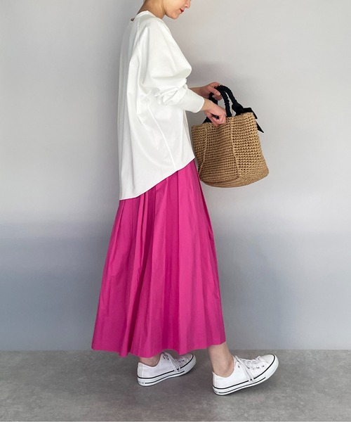 PICCIN（ピッチン）の「タイプライタータックスカート（スカート・レディース・チャコールグレー/ピンク/グリーン・M）」の15枚目の写真