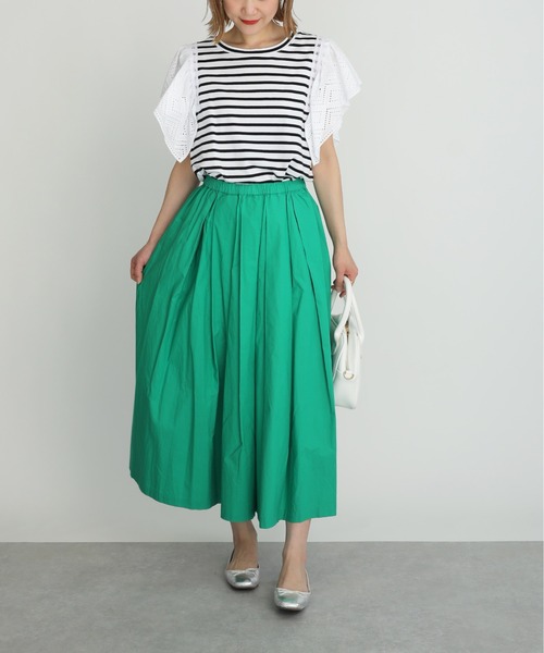 PICCIN（ピッチン）の「タイプライタータックスカート（スカート・レディース・チャコールグレー/ピンク/グリーン・M）」の16枚目の写真