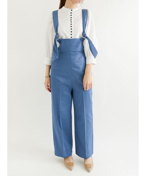 Te chichi（テチチ）の「ブロードフロントボタンブラウス（シャツ/ブラウス・レディース・ネイビー/オフホワイト/クリーム・ﾌﾘ-）」の4枚目の写真