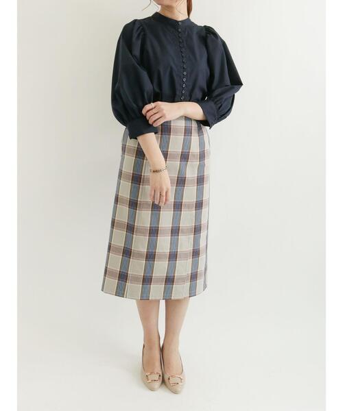 Te chichi（テチチ）の「ブロードフロントボタンブラウス（シャツ/ブラウス・レディース・ネイビー/オフホワイト/クリーム・ﾌﾘ-）」の9枚目の写真