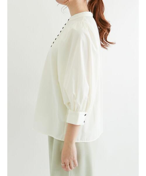 Te chichi（テチチ）の「ブロードフロントボタンブラウス（シャツ/ブラウス・レディース・ネイビー/オフホワイト/クリーム・ﾌﾘ-）」の11枚目の写真