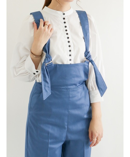 Te chichi（テチチ）の「ブロードフロントボタンブラウス（シャツ/ブラウス・レディース・ネイビー/オフホワイト/クリーム・ﾌﾘ-）」の2枚目の写真