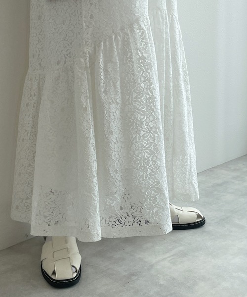 w closet レースティアードキャミ オフホワイト w closet ワンピース レースティアードキャミ : ZOZOTOWN Yahoo