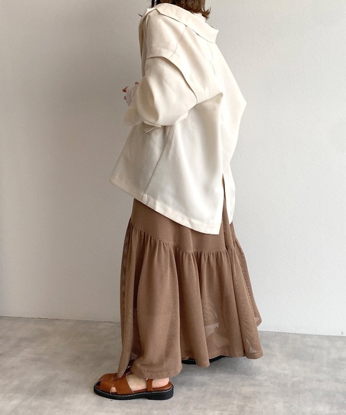 w closet(ダブルクローゼット)の「ティアードキャミワンピース(ワンピース・レディース・オフホワイト/ベージュ/ブラウン/ホワイト・FREE)」の20枚目の写真