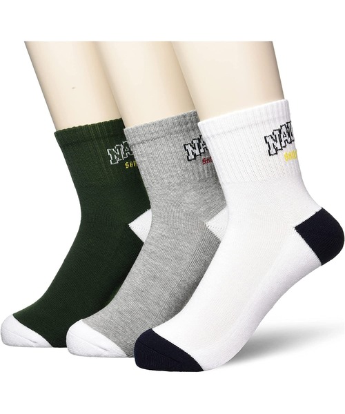 NAUTICA（ノーティカ）の「NAUTICA/ノーティカ ブランドロゴ刺繍 シンプル マルチカラー 3足セット ショートソックス 靴下（ソックス/靴下・メンズ・その他2/その他1/その他/その他3・25-27CM）」の4枚目の写真