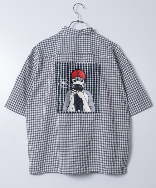 Red Cap Girl(レッドキャプガール)の「【a-r】〔RedCapGirl/レッドキャップガール〕フリンジアップリケ ミニチェック半袖シャツ(シャツ/ブラウス・メンズ・オレンジ/ブルー/グリーン/ホワイト系1/ブルー系1/ブラック系1・MEDIUM/LARGE/X-LARGE)」の15枚目の写真