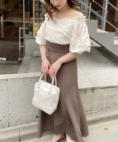 one after another NICE CLAUP（ワンアフターアナザーナイスクラップ）の「2WAYスクエアショルダーバッグ（ショルダーバッグ・レディース・アイボリー/ブラック/ピンク・ONE SIZE）」の8枚目の写真