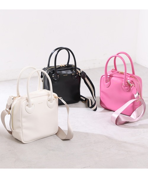 one after another NICE CLAUP（ワンアフターアナザーナイスクラップ）の「2WAYスクエアショルダーバッグ（ショルダーバッグ・レディース・アイボリー/ブラック/ピンク・ONE SIZE）」の18枚目の写真