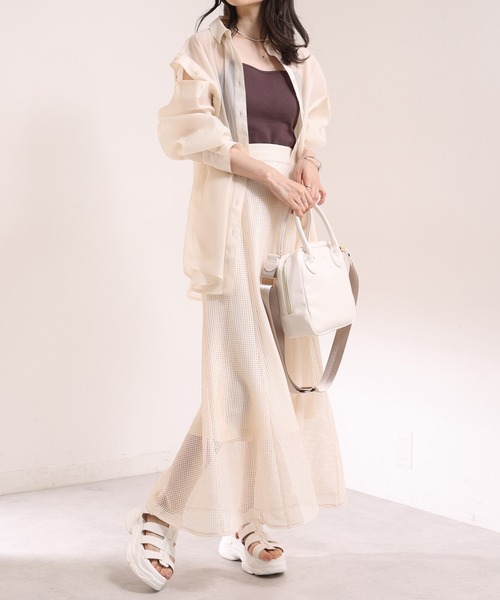 one after another NICE CLAUP（ワンアフターアナザーナイスクラップ）の「2WAYスクエアショルダーバッグ（ショルダーバッグ・レディース・アイボリー/ブラック/ピンク・ONE SIZE）」の6枚目の写真