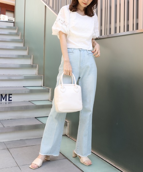 one after another NICE CLAUP（ワンアフターアナザーナイスクラップ）の「2WAYスクエアショルダーバッグ（ショルダーバッグ・レディース・アイボリー/ブラック/ピンク・ONE SIZE）」の9枚目の写真