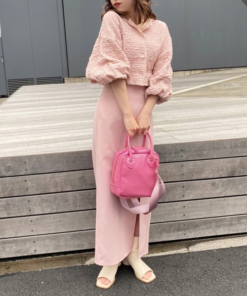 one after another NICE CLAUP（ワンアフターアナザーナイスクラップ）の「2WAYスクエアショルダーバッグ（ショルダーバッグ・レディース・アイボリー/ブラック/ピンク・ONE SIZE）」の4枚目の写真