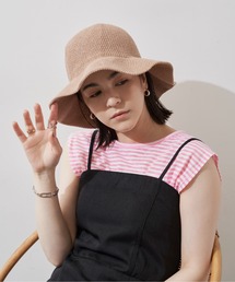 シンプルリネンストローハット