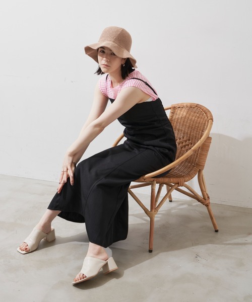 Aunt Marie's(アントマリーズ)の「シンプルリネンストローハット(ハット・レディース・ベージュ/アイボリー・FREE)」の5枚目の写真