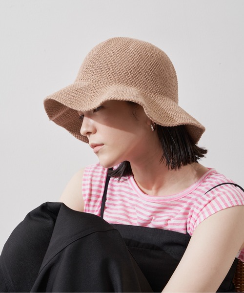 Aunt Marie's(アントマリーズ)の「シンプルリネンストローハット(ハット・レディース・ベージュ/アイボリー・FREE)」の7枚目の写真