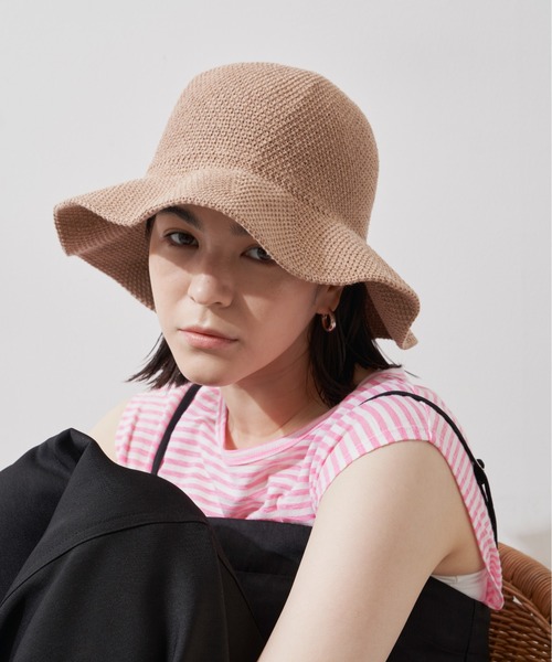 Aunt Marie's(アントマリーズ)の「シンプルリネンストローハット(ハット・レディース・ベージュ/アイボリー・FREE)」の8枚目の写真