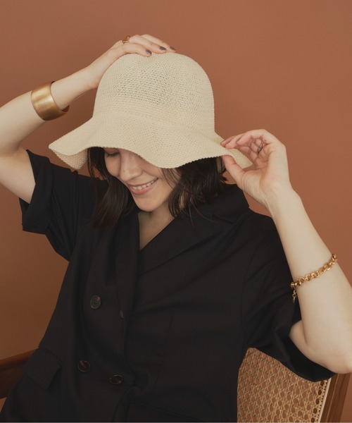 Aunt Marie's(アントマリーズ)の「シンプルリネンストローハット(ハット・レディース・ベージュ/アイボリー・FREE)」の10枚目の写真