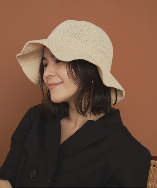 Aunt Marie's(アントマリーズ)の「シンプルリネンストローハット(ハット・レディース・ベージュ/アイボリー・FREE)」の12枚目の写真