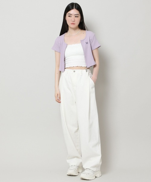 FANCY CLUB（ファンシークラブ）の「NASTY FANCY CLUB／SQUAR NECK ZIP　2299067（カーディガン/ボレロ・レディース・ライトブルー/ブラック/パープル・FREE）」の8枚目の写真