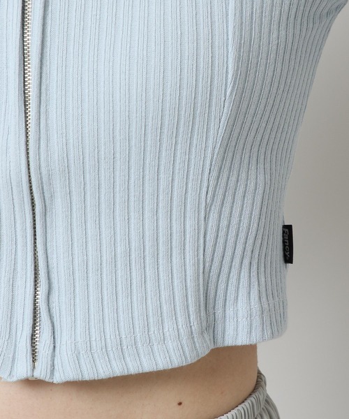 FANCY CLUB（ファンシークラブ）の「NASTY FANCY CLUB／SQUAR NECK ZIP　2299067（カーディガン/ボレロ・レディース・ライトブルー/ブラック/パープル・FREE）」の20枚目の写真