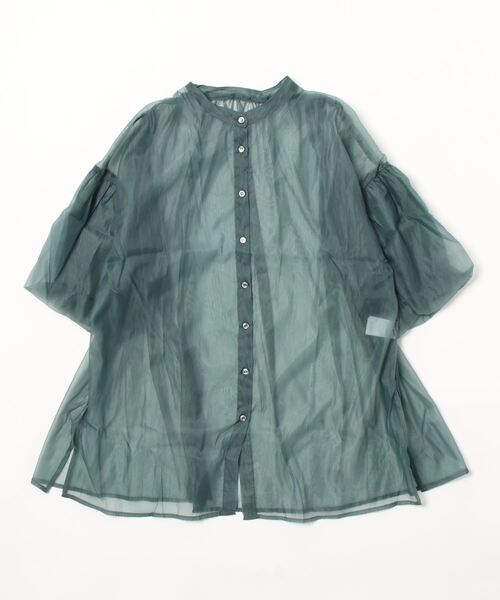 JUGLANS(ユグランス)の「☆ 魅力的なレイヤードスタイルが叶う。オーガンジーバッグギャザーブラウス 30479A232(シャツ/ブラウス・レディース・ブラック/ブラウン/グリーン・FREE)」の20枚目の写真