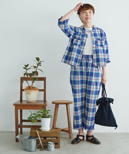 chambre de charme(シャンブルドゥシャーム)の「cdc マドラス シャーリング パンツ(その他パンツ・レディース・パープル/レッド・FREE)」の14枚目の写真