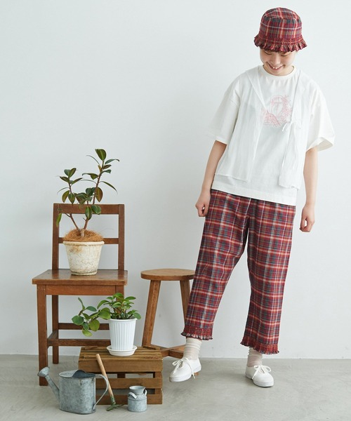 chambre de charme(シャンブルドゥシャーム)の「cdc マドラス シャーリング パンツ(その他パンツ・レディース・パープル/レッド・FREE)」の8枚目の写真