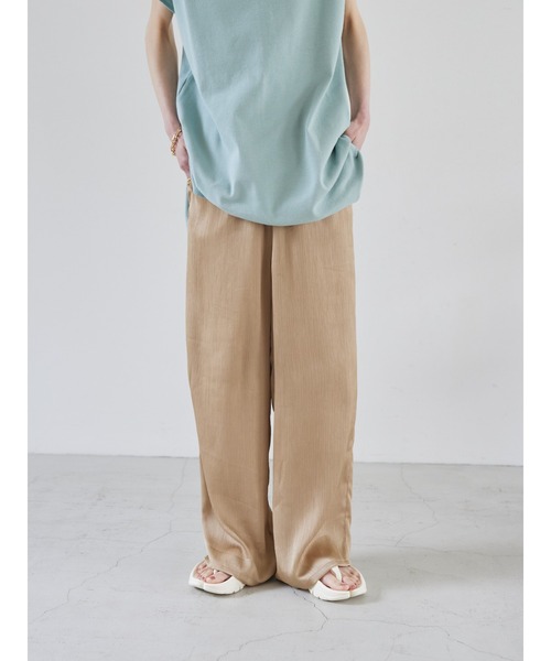rem closet（レムクローゼット）の「ワッシャーサテンパンツ（その他パンツ・レディース・グレイッシュブルー/ベージュ・S/FREE）」の11枚目の写真