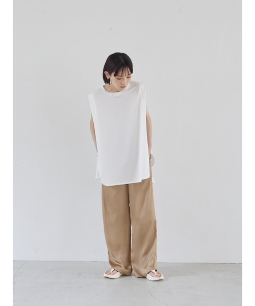 rem closet（レムクローゼット）の「ワッシャーサテンパンツ（その他パンツ・レディース・グレイッシュブルー/ベージュ・S/FREE）」の3枚目の写真